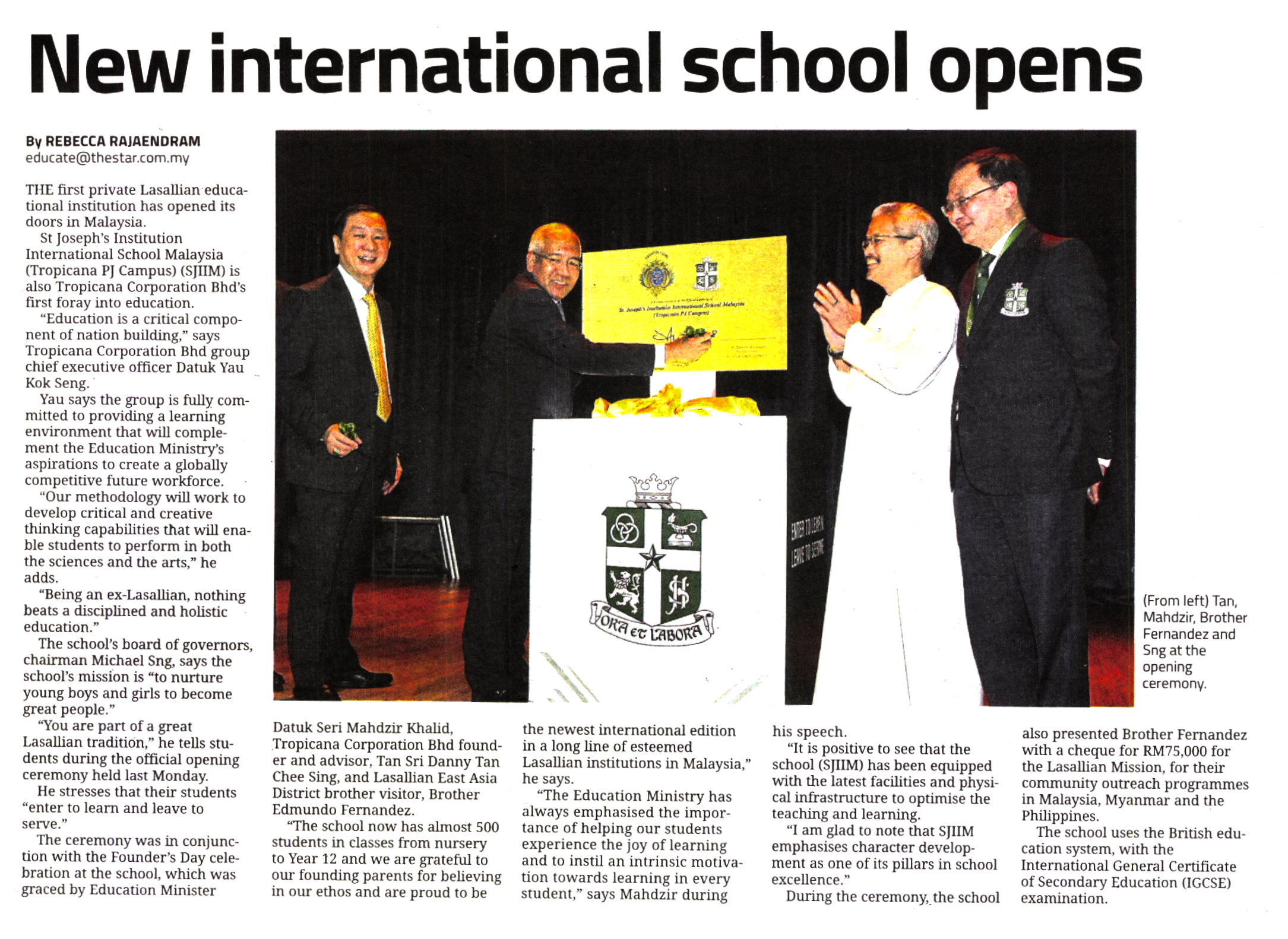 New international school opens