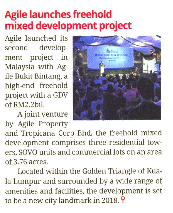 Agile launches freehold mixed development project