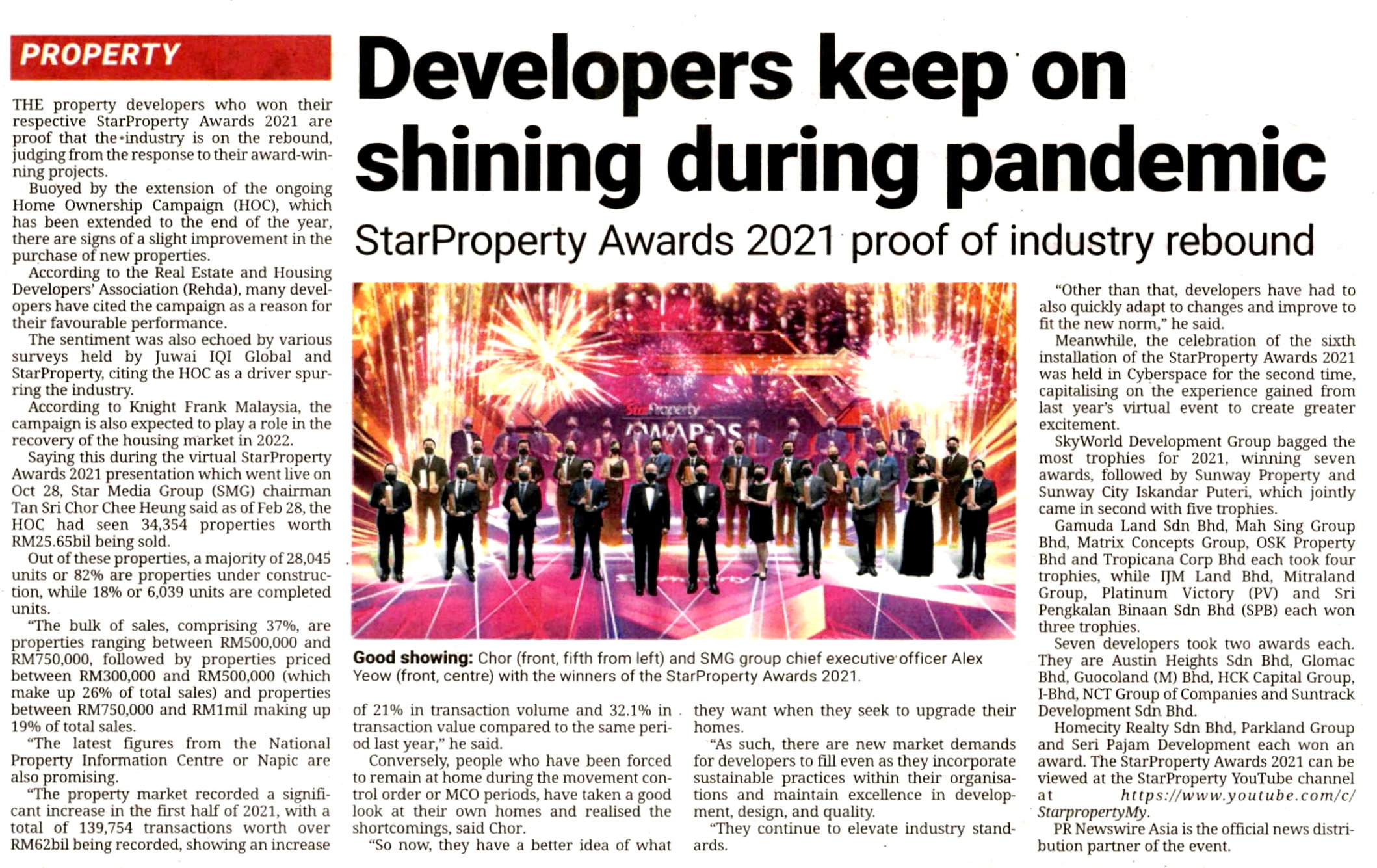 2021-10-30 The Star - Developers Keep On Shining During Pandemic