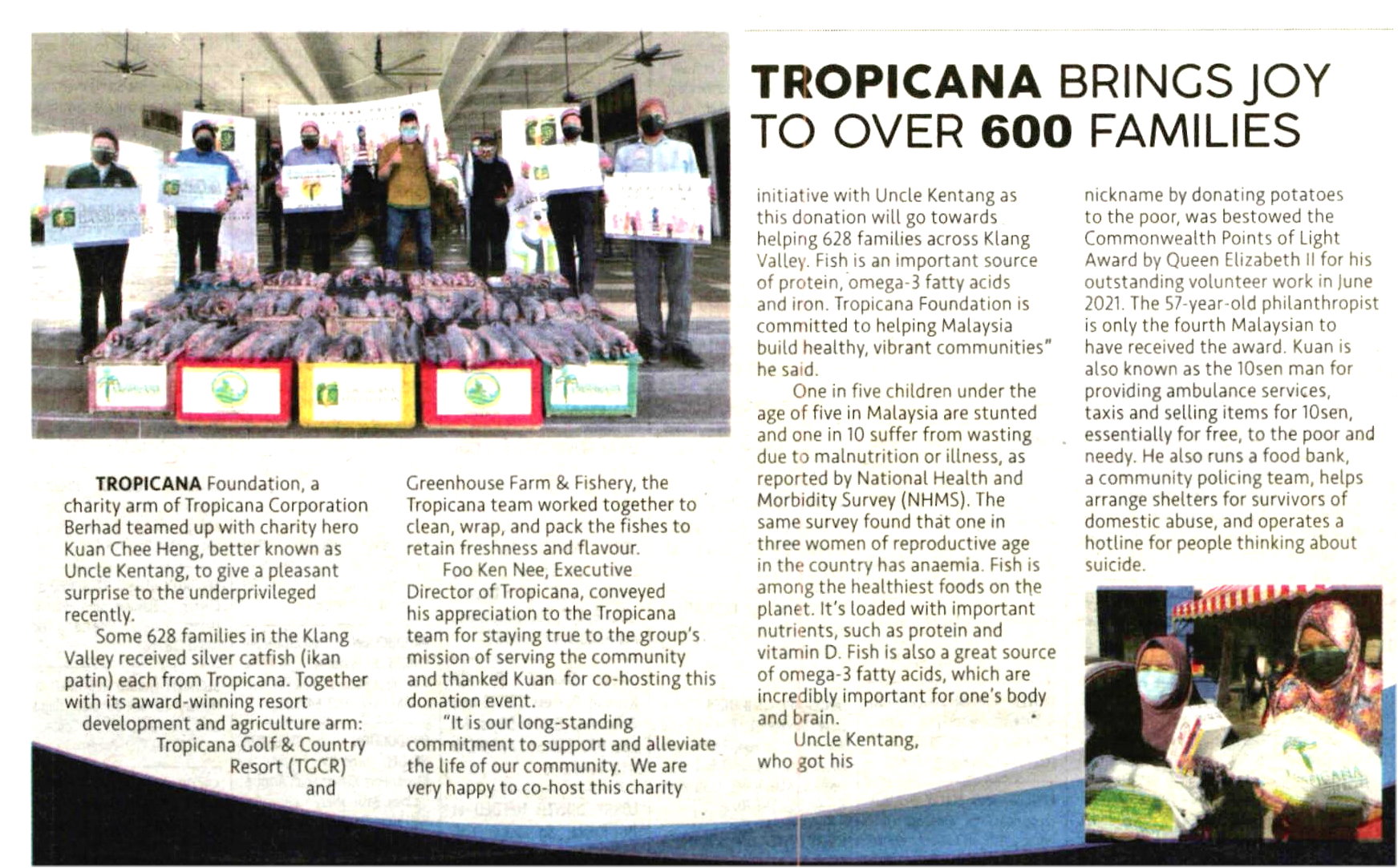 2021-11-10 New Straits Times - Tropicana Brings Joy to Over 600 Families