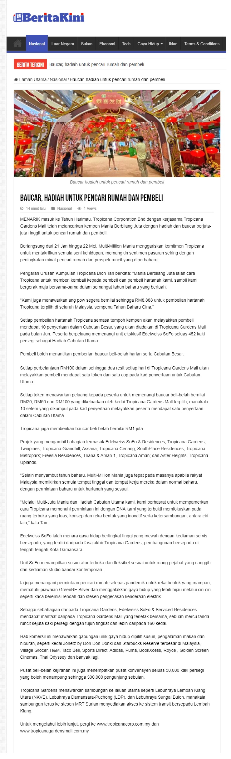 2022-02-04 Berita Kini - Baucar, Hadiah Untuk Pencari Rumah dan Pembeli