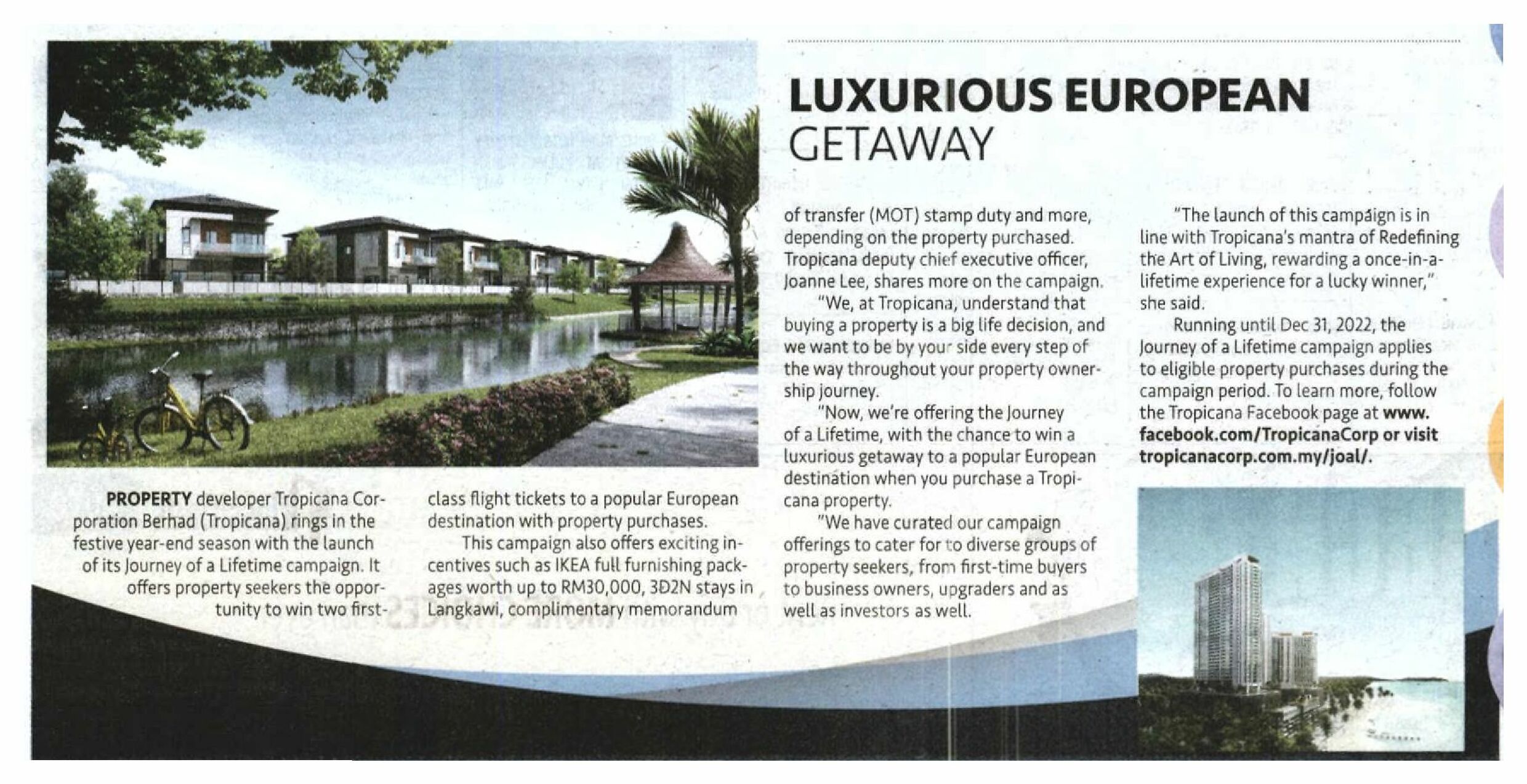 2022-11-04 New Straits Times - Luxurious European Getaway