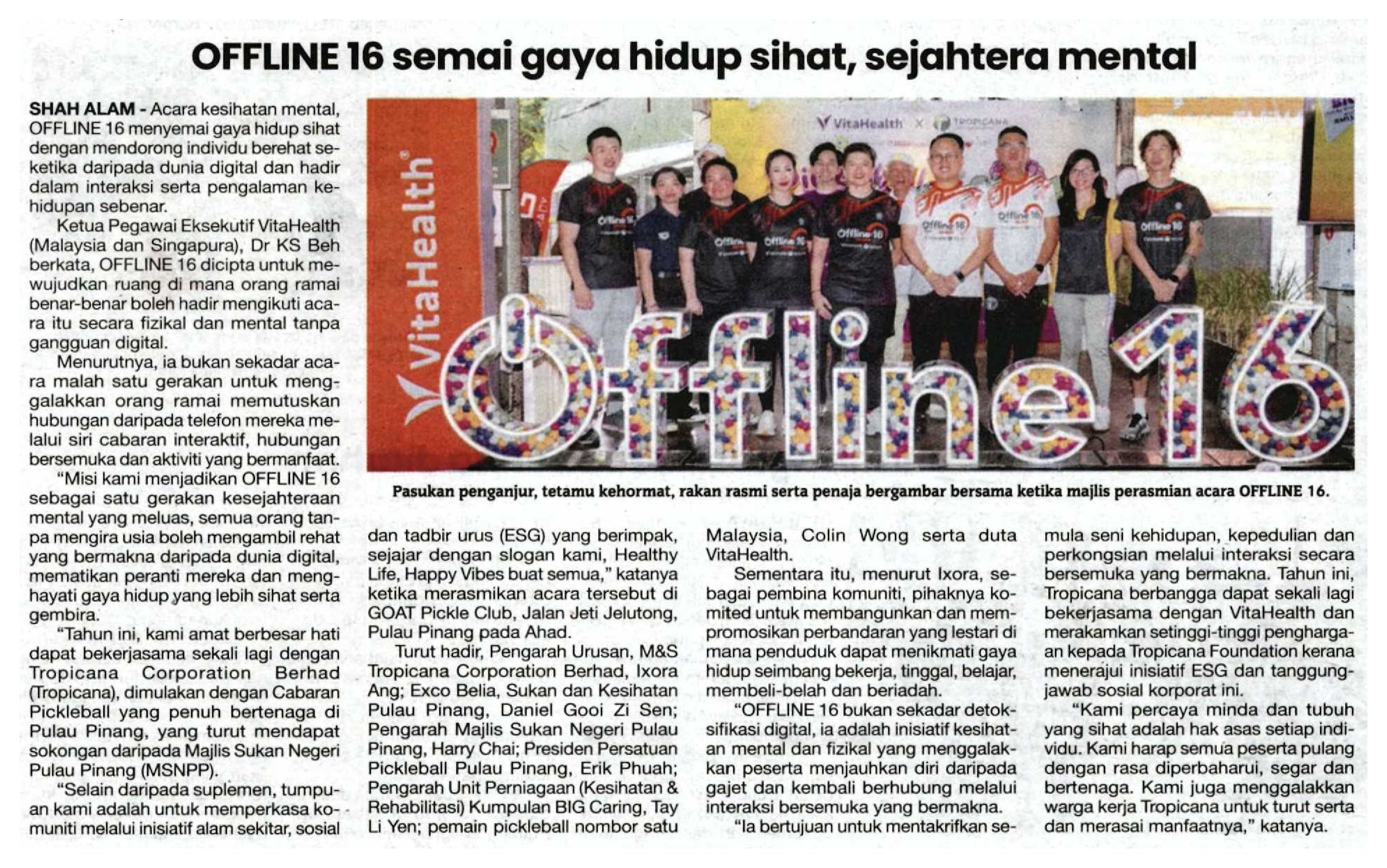 2025-05-08 Sinar Harian - OFFLINE 16 semai gaya hidup sihat, sejahtera mental