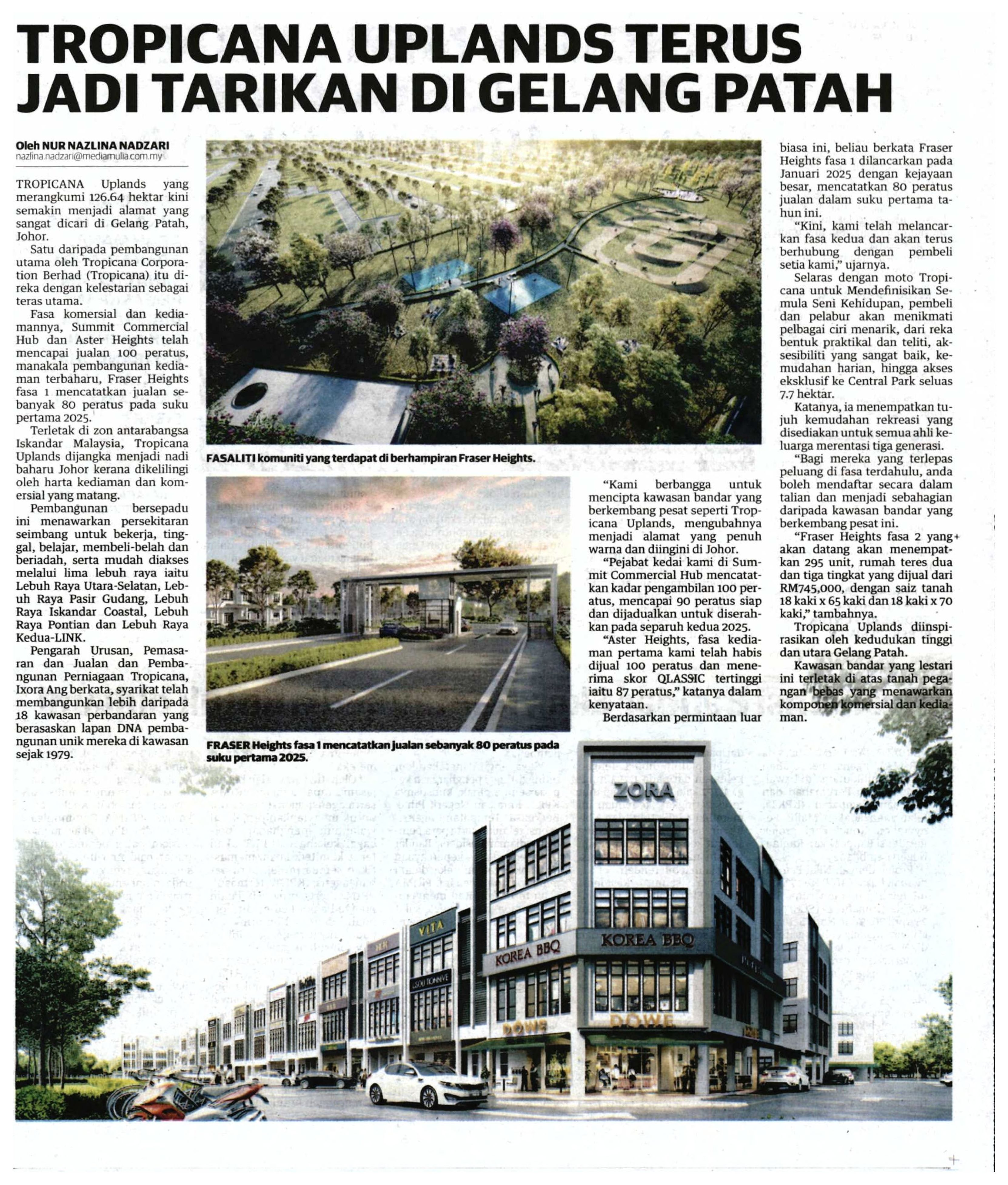 2025-05-12 Utusan Malaysia - Tropicana Uplands terus jadi tarikan di Gelang Patah
