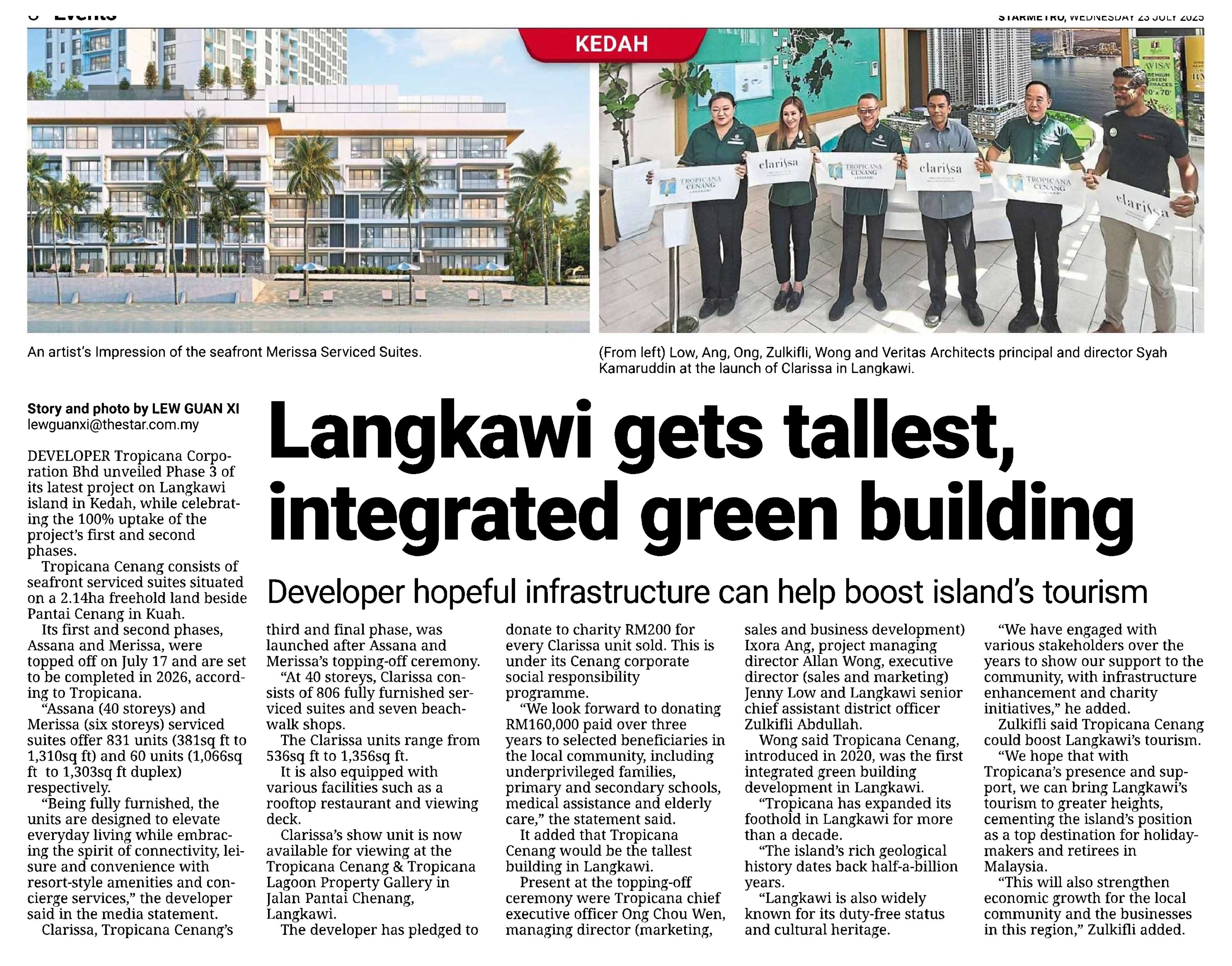2025-07-23 The Star - Langkawi gets tallest, integrated green building