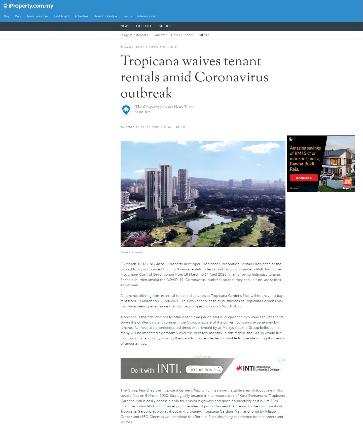 Tropicana Corp Waives Tenant Rentals Amid Covid-19 Outbreak