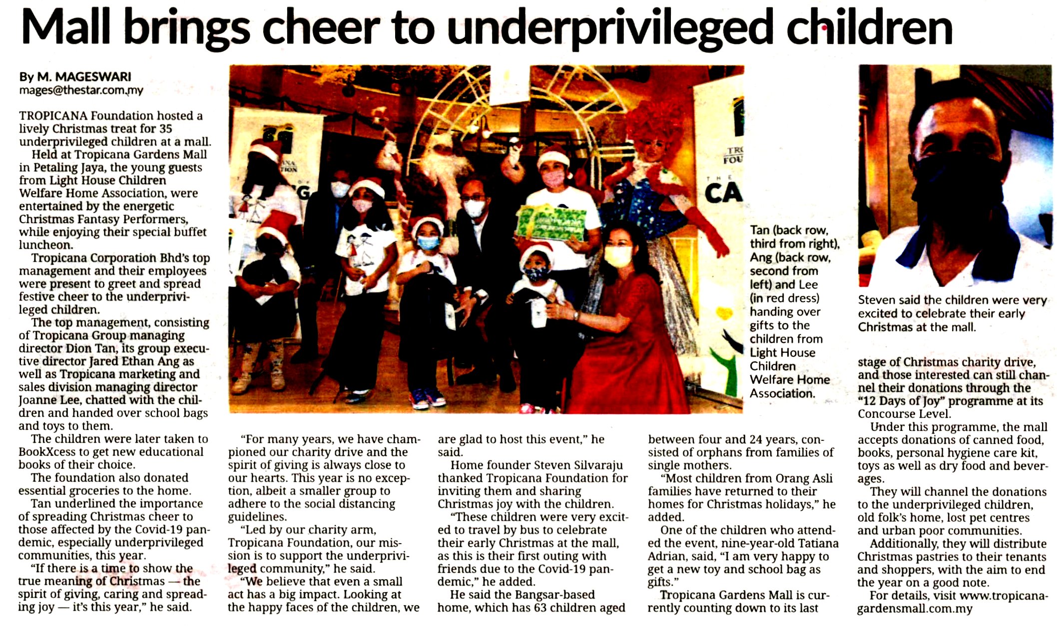 Mall Brings Cheer to Underprivileged Children