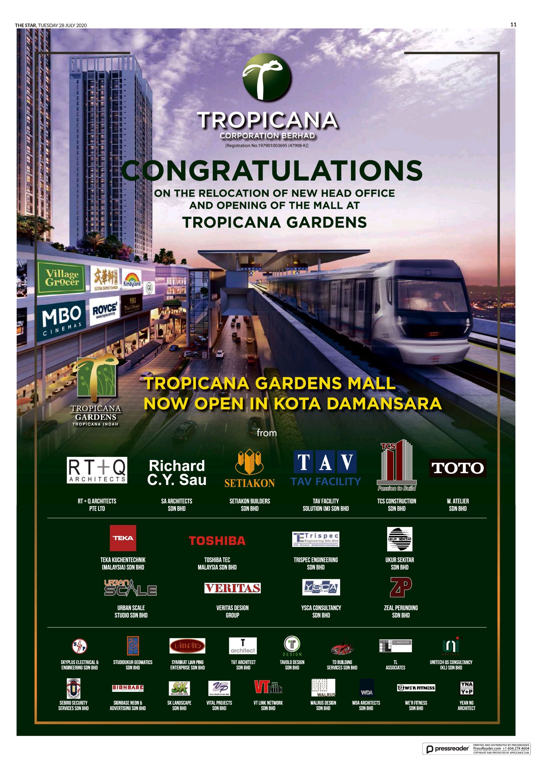 Tropicana Gardens Mall Now Open in Kota Damansara