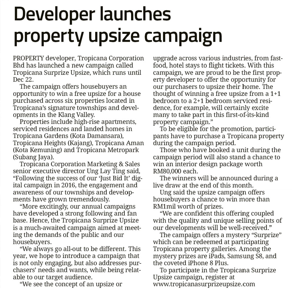 Developer launches property upsize campaign