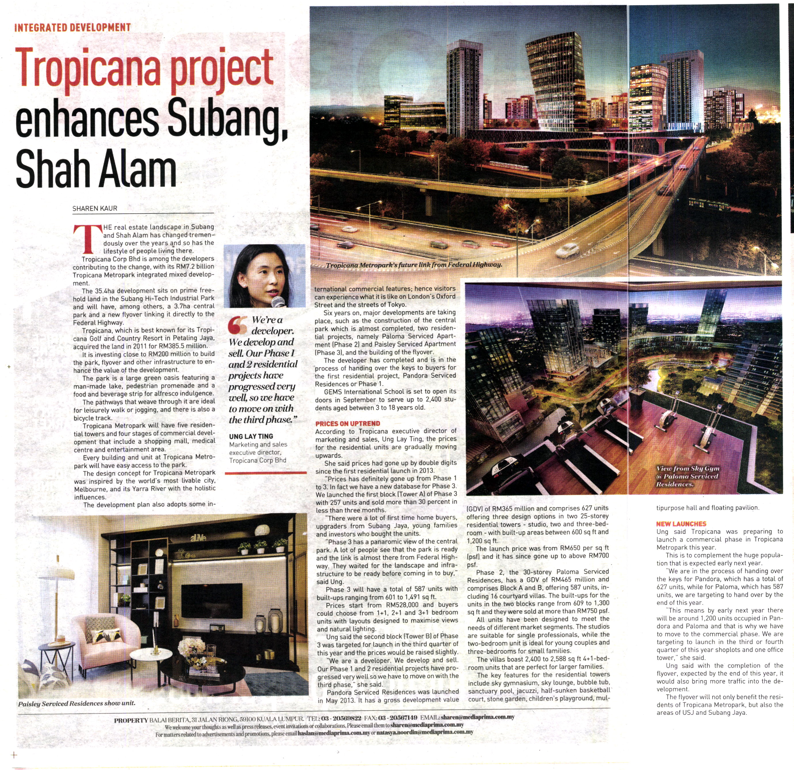 Tropicana project enhances Subang & Shah Alam area