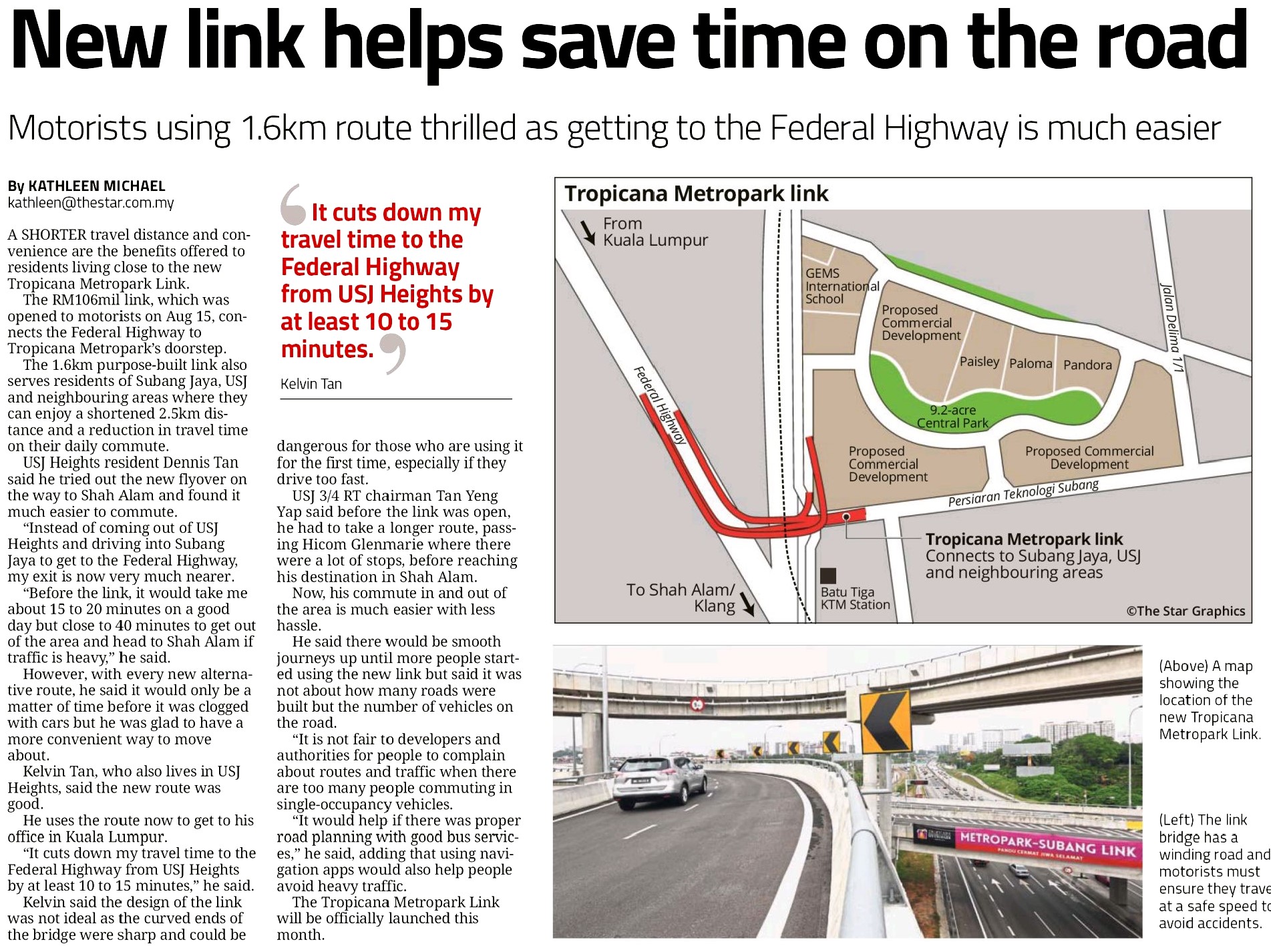 New link helps save time on the the road