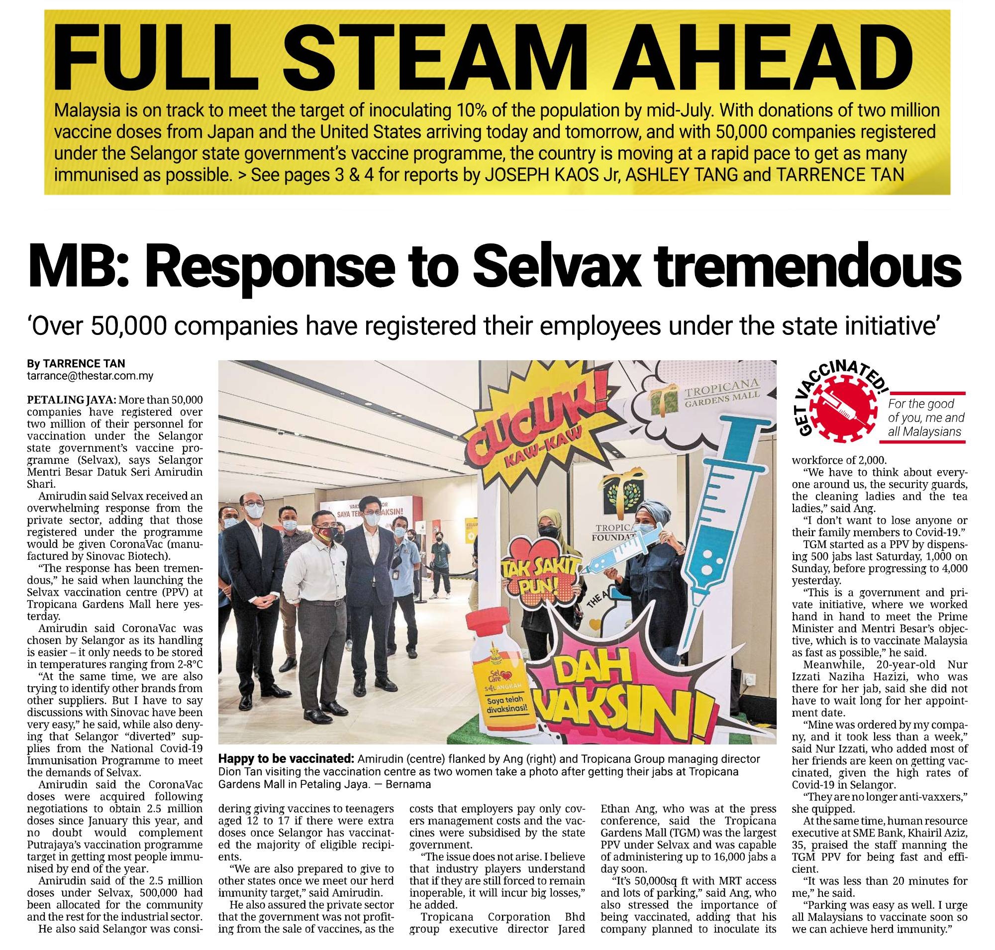 2021-07-1 The Star - MB: Response to Selvax Tremendous