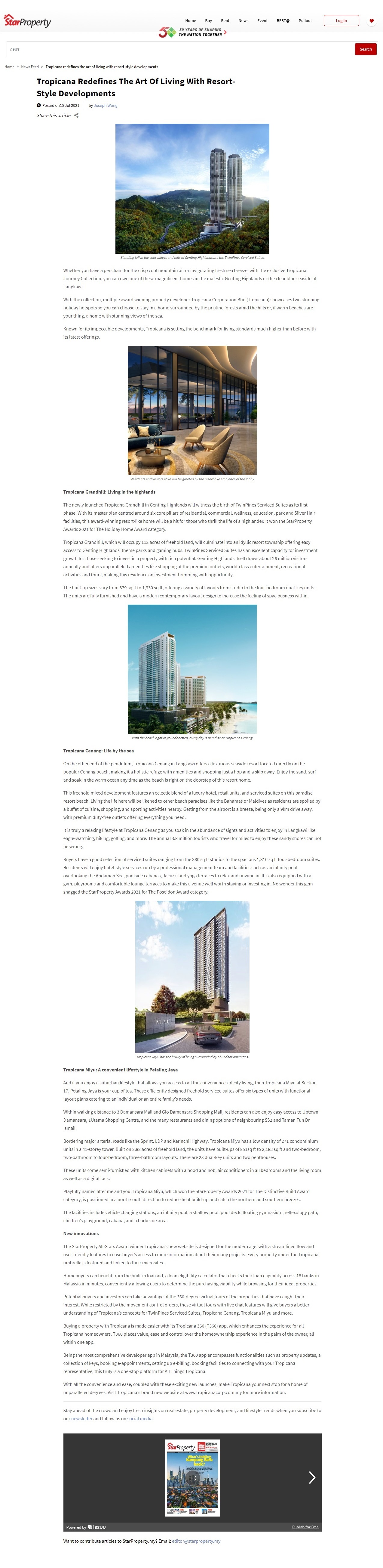 2021-07-15 StarProperty - Tropicana Redefines The Art Of Living With Resort-style Developments