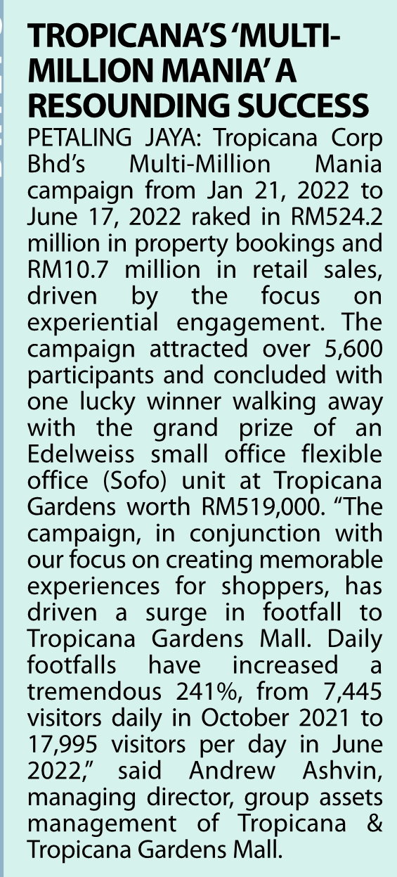 2022-07-14 The Sun - Tropicana's Mania Resounding Success