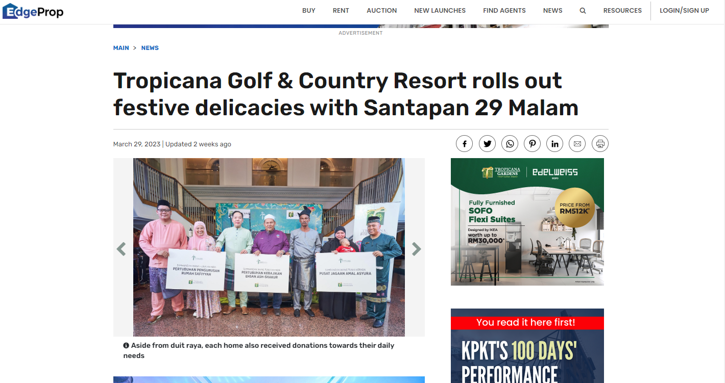 2023-03-29 EdgeProp - Tropicana Golf & Country Resort Rolls Out Festive Delicacies With Santapan 29 Malam