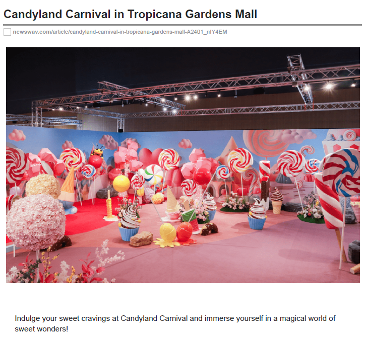 2024-01-08 Newswav Online - Candyland Carnival in Tropicana Gardens Mall