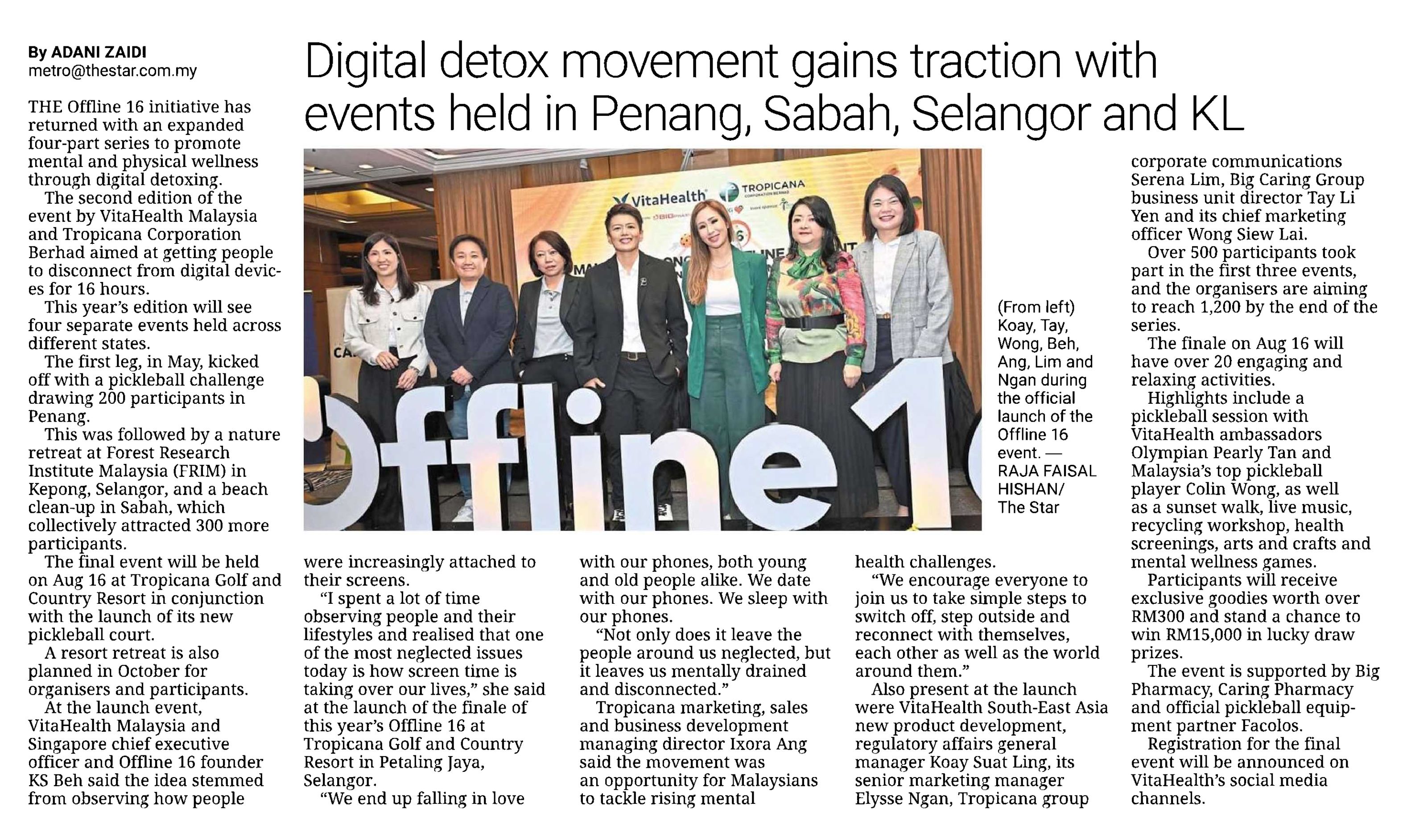 2025-07-10 The Star - Digital detox movement gains traction with events held in Penang, Sabah, Selangor and KL
